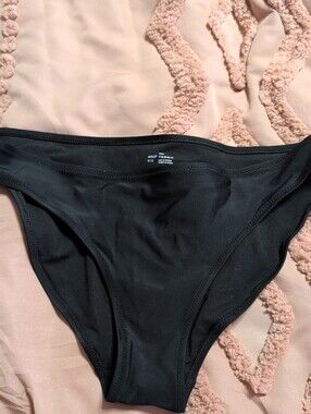 Aerie Real Good Bikini Swim Bottoms Black Size Medium